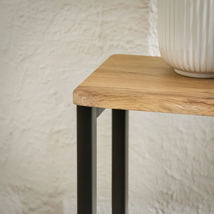 SoBuy FSB19-E Konsolentisch Flur, Metall, Pulverbeschichtung, Helle Eiche, 120 x 65 x 20 cm – Bild 6