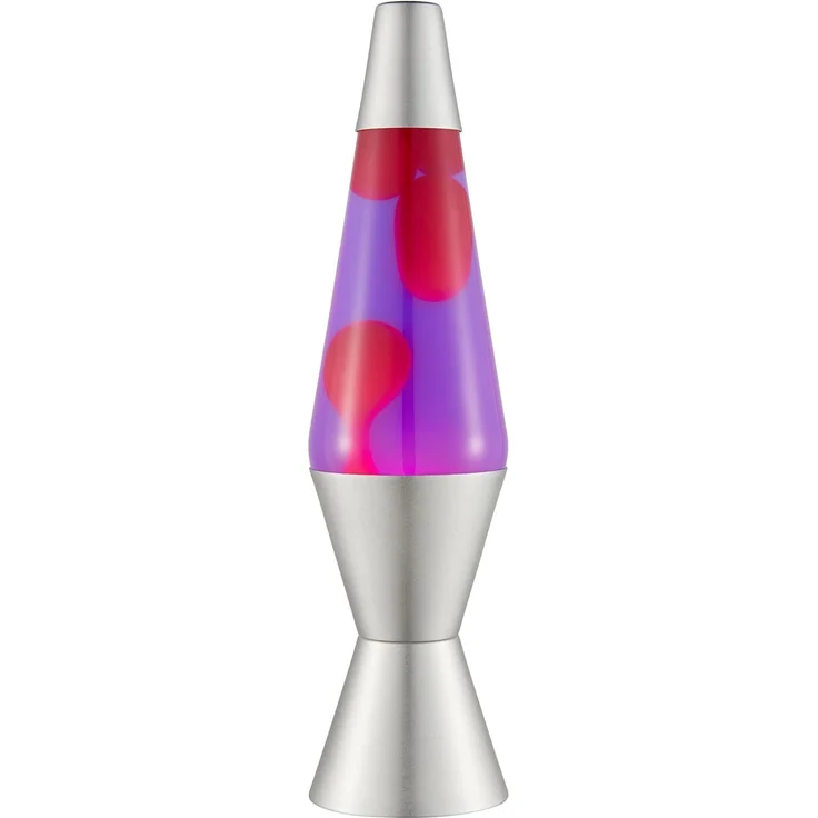 Lava® Lampe Pink/Lila silberner Fuß 37 cm – Bild 1