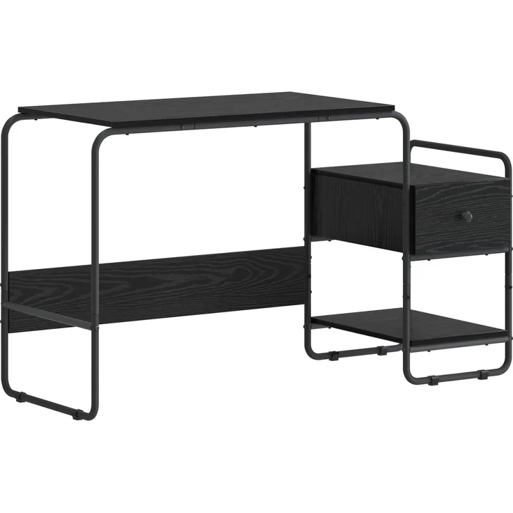 vidaXL Schreibtisch mit Stauraum Schwarz Eichen-Optik 8008044 – Bild 2