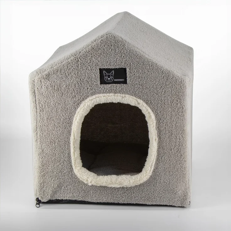 KVOTA Tierhöhle Haustierhöhle Zelthäuschen Hundehaus 36,5x42,5x36,5 cm, inkl. Kissen – Bild 5