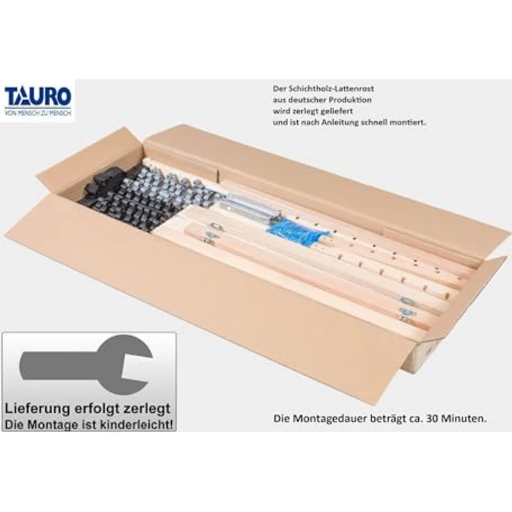 TAURO 22914 7 Zonen Lattenrost, 90x200 cm, Geeignet für alle Matratzen, Kopfteil verstellbar, Komfort Lattenrost mit 28 Leisten – Bild 9