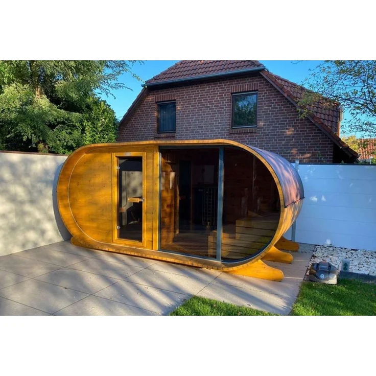 GardenAndPools Garten Sauna Panorama, Platz für ca. 6–10 Personen (sitzend) oder 3–5 Personen (liegend), 500 × 245 × 215 cm – Bild 2