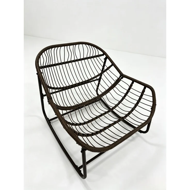 Gepolsterter Schaukelstuhl aus Rattan für den Außenbereich, ideal für Veranda, Wohnzimmer, Terrasse und Garten, Olivgrün, 93 x 73 x 23 cm, YOUDENOVA – Bild 10