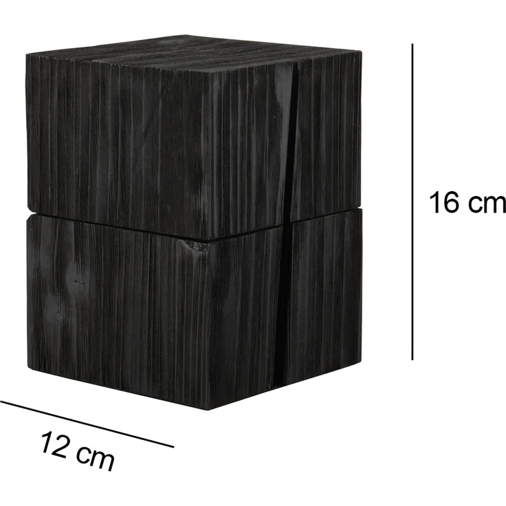 Aufklappbare LED Tischleuchte TREASURE aus Holz Schwarz, Höhe 16cm – Bild 4