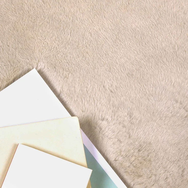 vidaXL Rutschfester Kunstfellteppich Olite Taupe 60x90 cm Polyester 42021761 – Bild 3