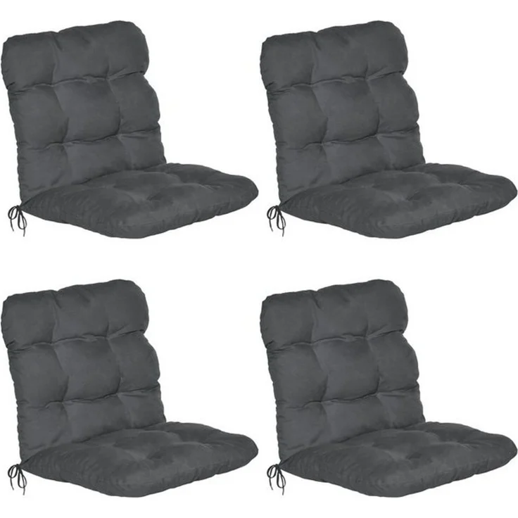 Beautissu 4er Set Niederlehner Auflage Flair NL 100 x 50 x 8 cm Graphitgrau – Bild 4