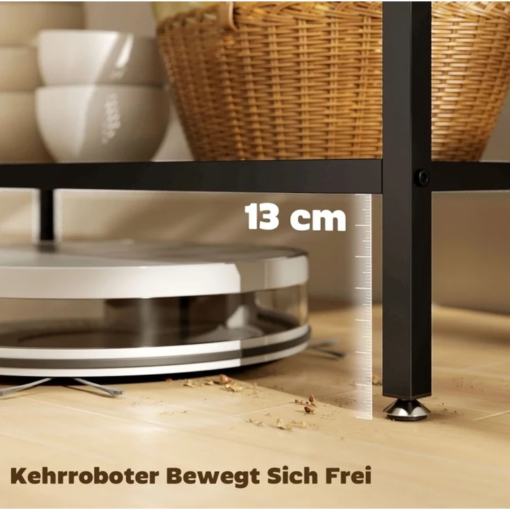 DESVIAE Regal mit Arbeitsplatte und 2 Ablagen 100x90x50 cm Spanplatte Rustikales Braun – Bild 6