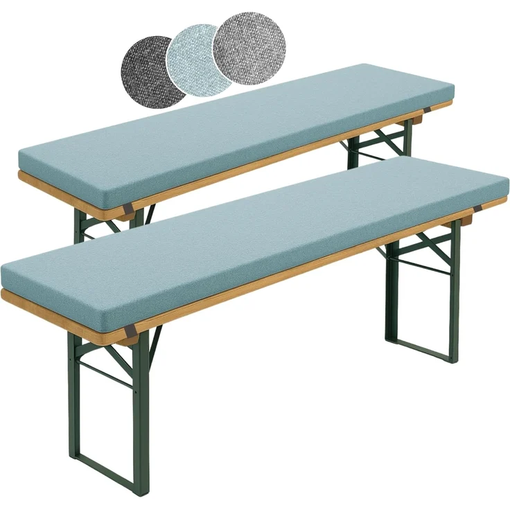 sleepling Bankauflage Bierbankauflage, (2 St, 2 Auflagen), mit elastischen Schlaufen für optimalen Sitz, strapazierfähig, bequem