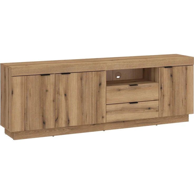 Wohnwand >Delamar< (3-teilig) in Coast Evoke Eiche Dekor - 266x165x40 (BxHxT) – Bild 3