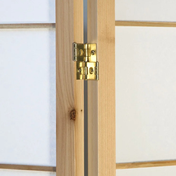 Homestyle4u Paravent 6-tlg., Holz natur / Reispapier weiß, 264x175 cm – Bild 8