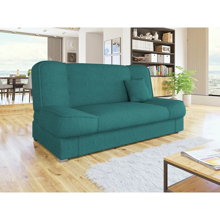 Mirjan24 'Gemini' Schlafsofa mit Bettkasten, 3 Sitzer Sofa, Couch mit Schlaffunktion, Bettsofa, 80 x 175 x 80 cm Dunkelgrün – Bild 2