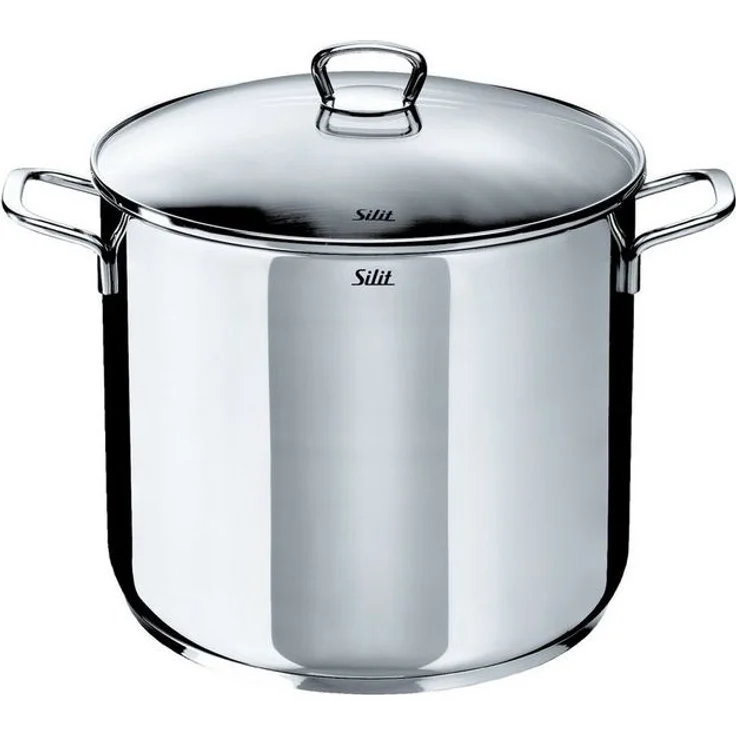 Silit Gemüse- Suppentopf Induktion 28cm, Glasdeckel, Topf hoch 12l, Edelstahl poliert, unbeschichtet, backofengeeignet – Bild 4