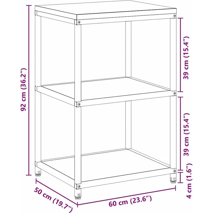 vidaXL Küchenregal HATTEM Silber 60 x 50 x 92 cm Stahl 874965 – Bild 12