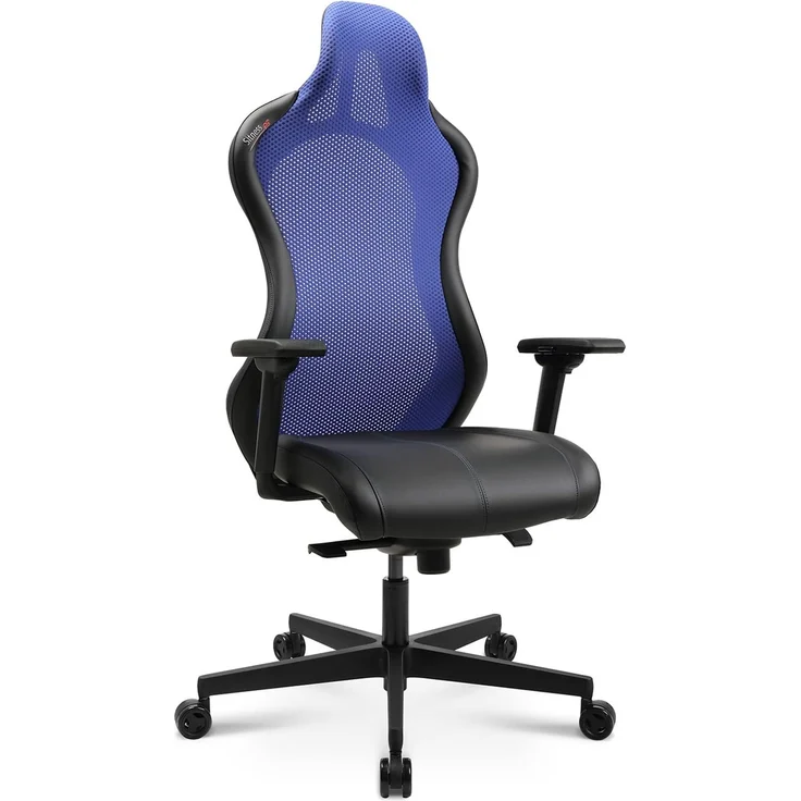 TOPSTAR Bürostuhl Gamingstuhl Sitness RS Sport Plus Continental Kunstleder inkl. Armlehnen blau/schwarz mit Lordosenkissen