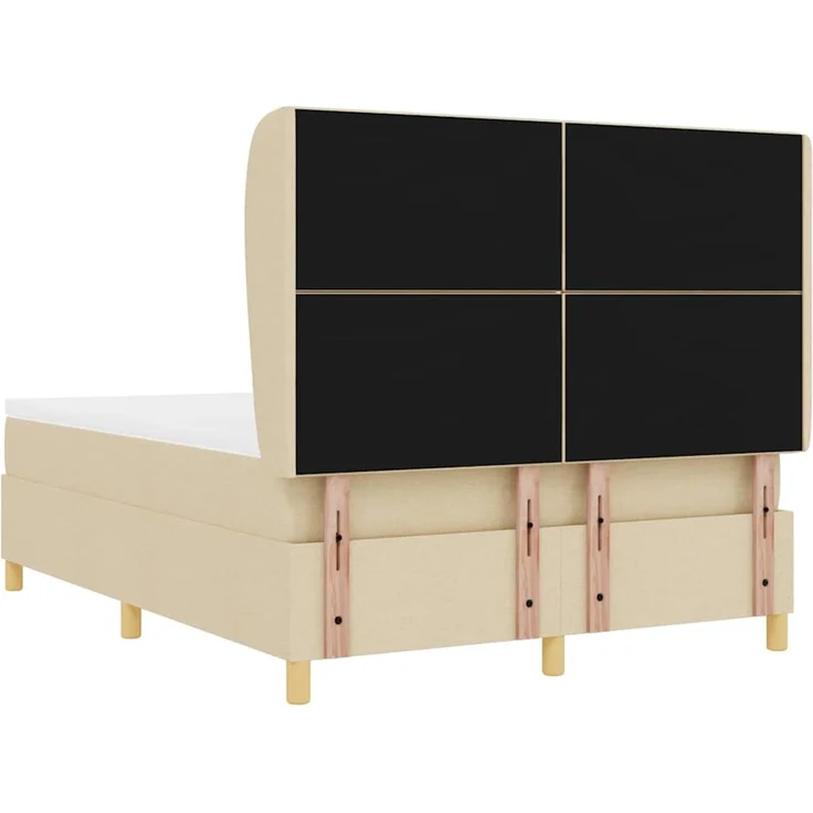 vidaXL Boxspringbett mit Kopfteil Creme 190 x 140 cm Stoff 3340814 – Bild 9