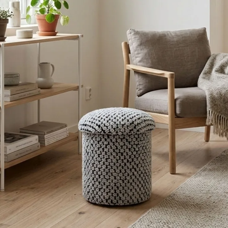 Skye Decor 'Alpaka - Grey' Pouf, Grau, 33 x 43 x 33 cm