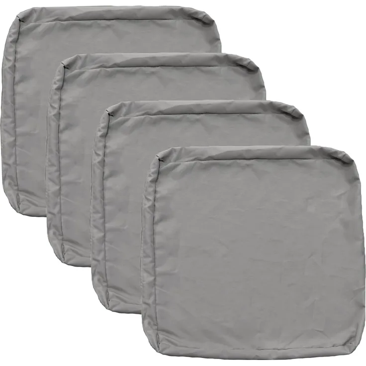 FLYMEI Terrassenkissenbezüge, wasserabweisend, für den Außenbereich, nur für den Außenbereich, Couch-Kissenbezüge, 63,5 x 63,5 x 12,7 cm, 4 Bezüge, Grau