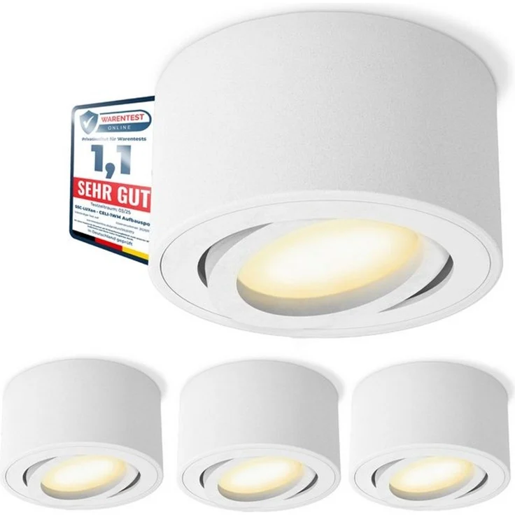 SSC-LUXon LED Aufbaustrahler CELI-1WM LED Aufbauspot weiß 6W dimmbar warm neutral kalt Spot, Warmweiß bis Tageslicht – Bild 4