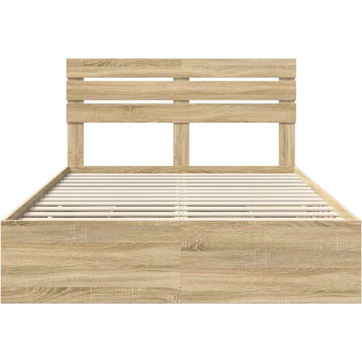 vidaXL Bettrahmen Sonoma-Eiche 150 x 200 cm Ingenieurs Holz 3411495 – Bild 8