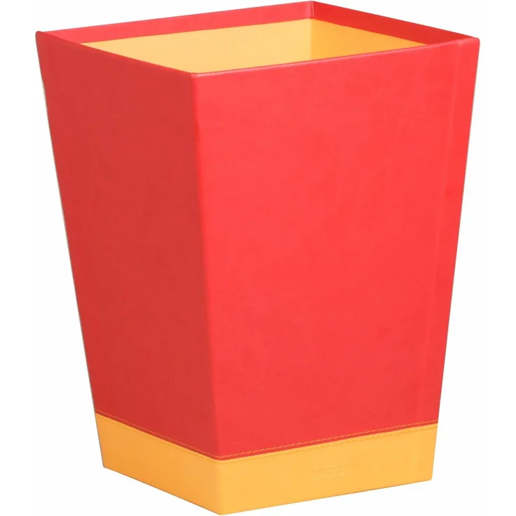 Rhodia 318923C Papierkorb (24 x 24 x 32 cm, praktisch und strapazierfähig, Kunstleder, elegant, ideal für Ihr Büro) 1 Stück, mohnrot