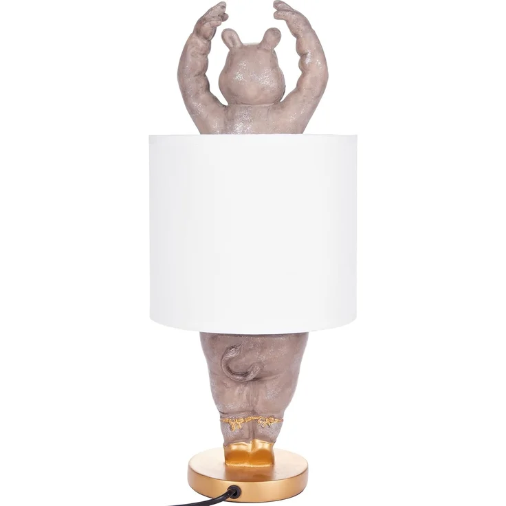 BRUBAKER Nachttischlampe Tischleuchte Nilpferd Ballerina, ohne Leuchtmittel, Motiv Lampe mit Keramikfuß, Höhe 43 cm – Bild 4