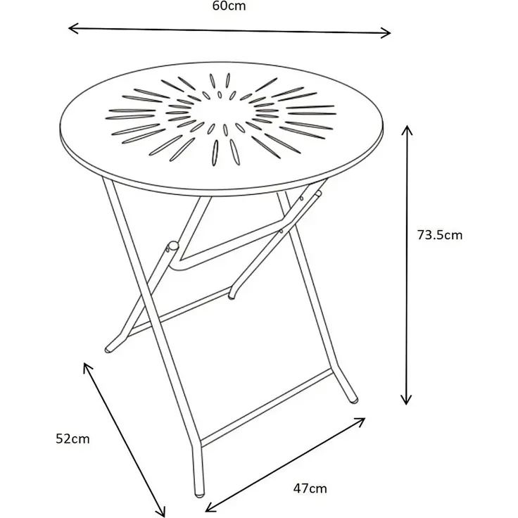 Vente-unique - GUERMANTES Garden dining set Metall Weiß - B 60 cm x H 73,5 cm x L 60 cm – Bild 5