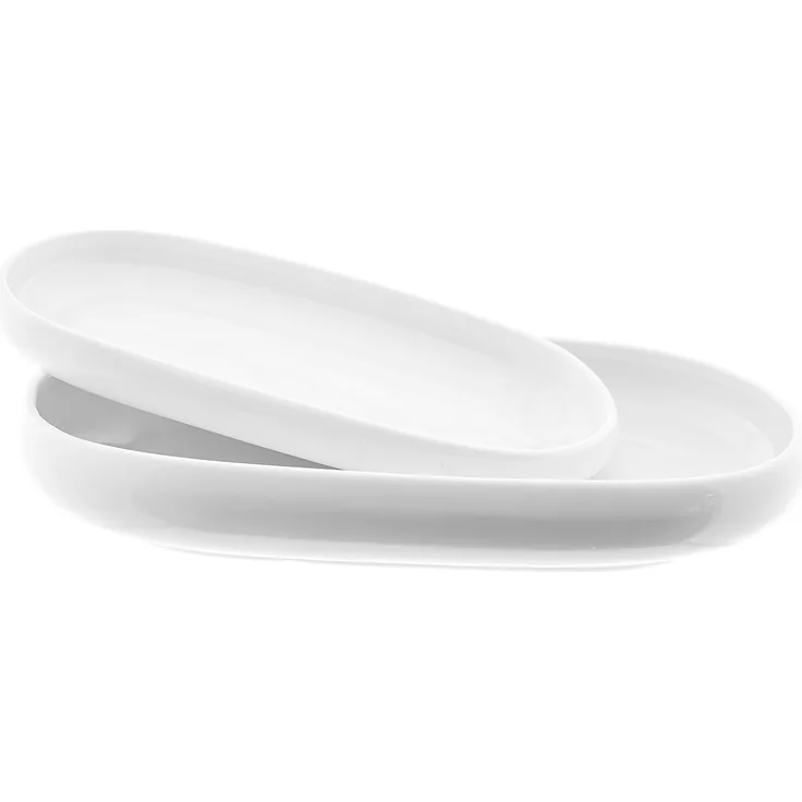 Belicia Servierplatten-Set aus Porzellan – 2-teilig in elegantem Weiß