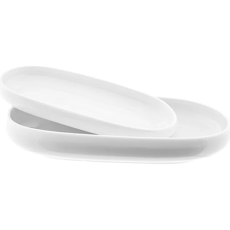 Belicia Servierplatten-Set aus Porzellan – 2-teilig in elegantem Weiß – Bild 1