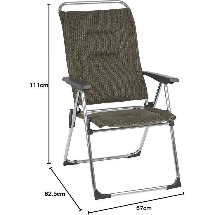 Lafuma Kompakter Klappstuhl für unterwegs, ALU CHAM, Air Comfort, Taupe, LFM2771-6899 – Bild 3