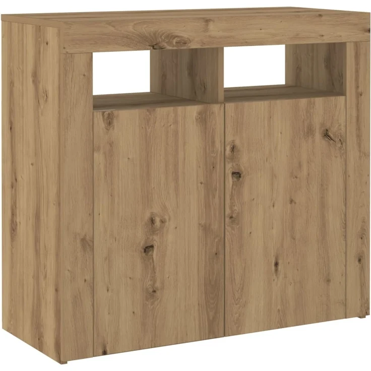 vidaXL Sideboard mit LED-Leuchten Artisan-Eiche 80x35x75 cm 856362 – Bild 5