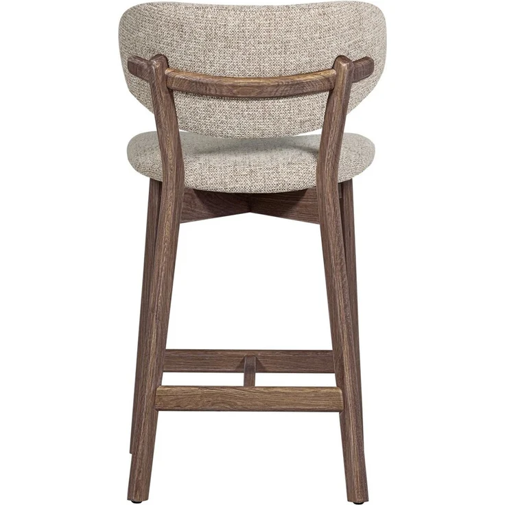 Barhocker Udar - Melange-Stoff Natur, Gestell Braun – Bild 3