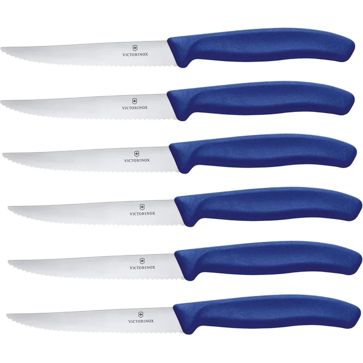 Victorinox 'Swiss Classic' Steakmesser, 6 tlg., Edelstahl blau, 11 cm