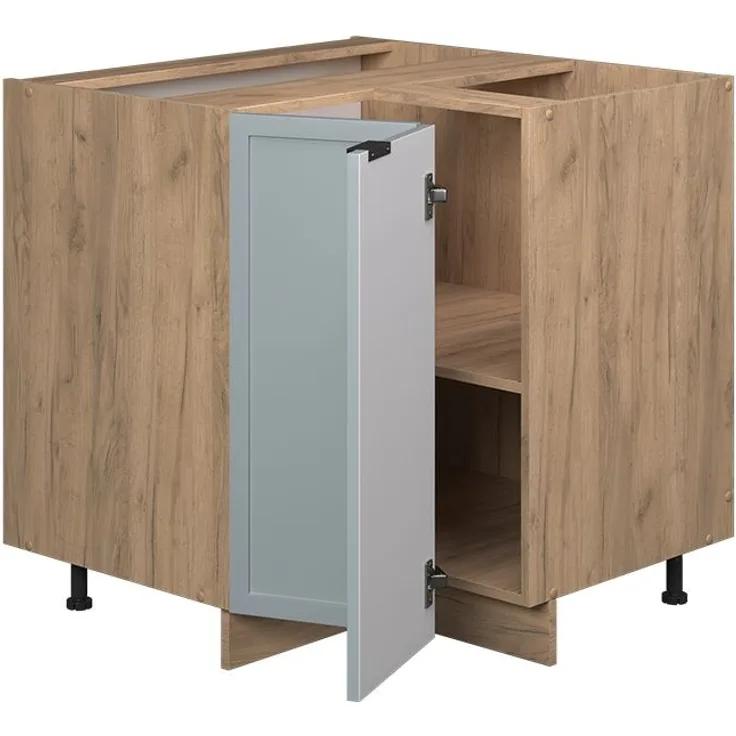 Eckunterschrank Fame-Line Hellblau-grau 80.5 cm , AP Eiche Vicco