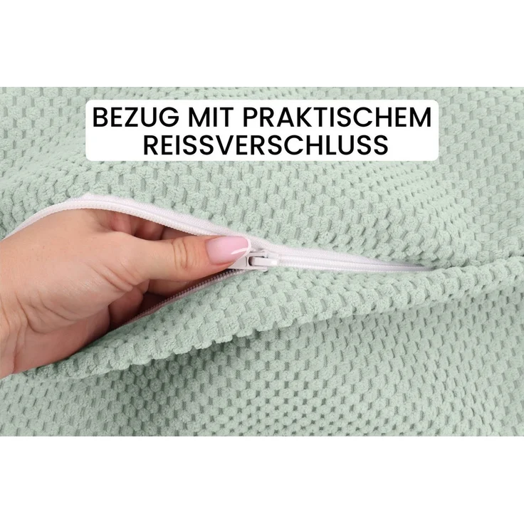 Amilian Nackenrollenbezug 15x40 cm - Ersatzbezug für Nackenrolle, Kissenrolle, Bettrolle, waschbarer Ersatzbezug mit verdecktem Reißverschluss – Bild 3