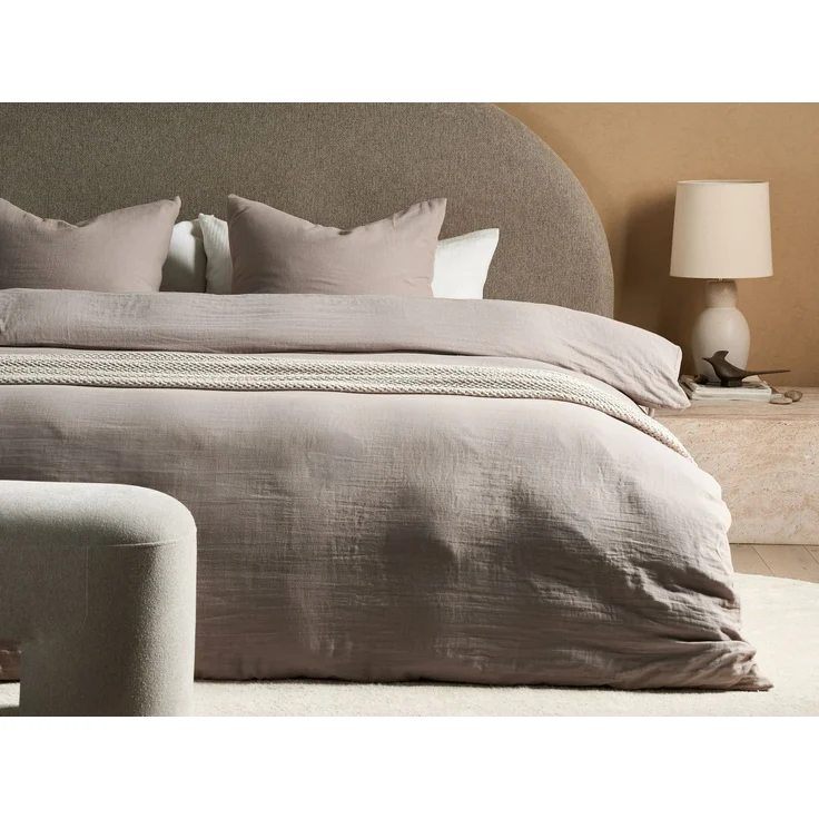 Bettwäsche-Set SUMNER Musselin 220x240 cm Taupe – Bild 3