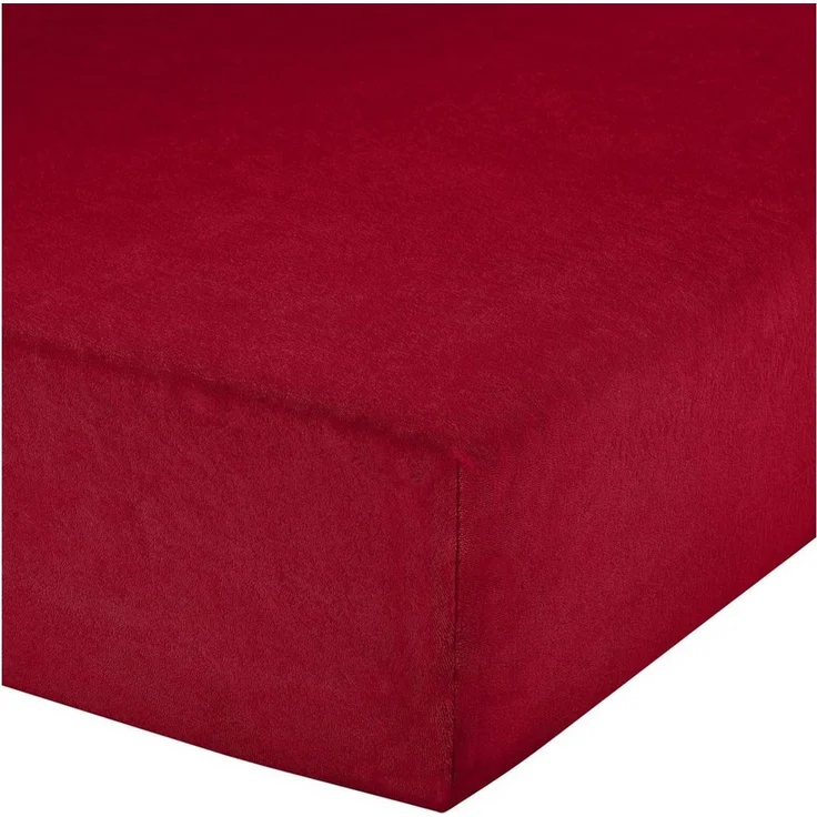 Erwin Müller Spannbettlaken Spannbettlaken "Erding", Frottee, Gummizug: Rundumgummi, (1 Stück), Frottee-Stretch Uni, Weinrot, Spannbettlaken | 90x190 - 100x200 cm – Bild 1