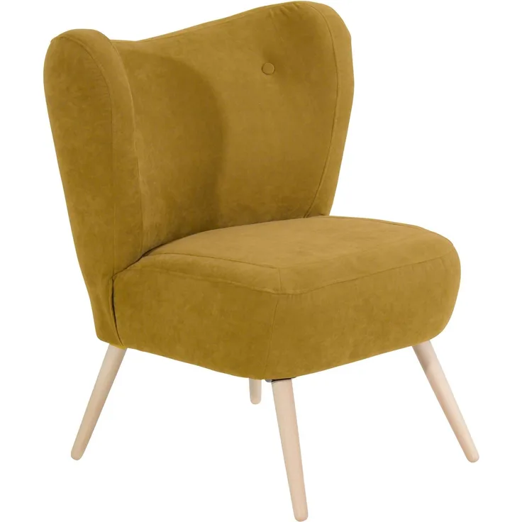 Sessel Kathy Bezug Veloursstoff Buche natur / mais 22650