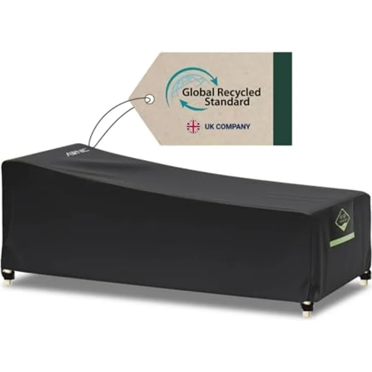 Awnic gartenliege Abdeckung wasserdicht, schutzhülle für sonnenliege Winterfest, abdeckhaube liegen, liegestuhl Auflage, gartenmöbel abdeckplane 200 x 75 x 40/70cm