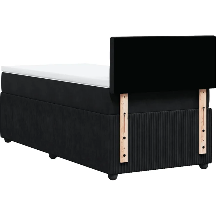 vidaXL Boxspringbett mit Matratze Schwarz 100x200 cm Samt 3289976 – Bild 8