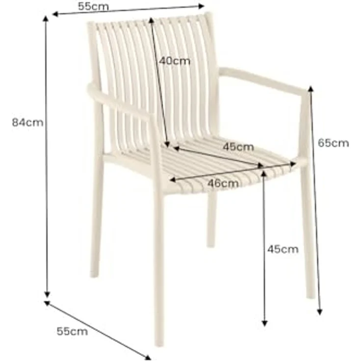riess-ambiente Gartenstuhl STUDIO ITALIA greige · wetterfester Stapelstuhl für In-/Outdoor (Einzelartikel, 1 St), pflegeleichter Balkonstuhl · leichtes Design · stabil · für Terrasse – Bild 3