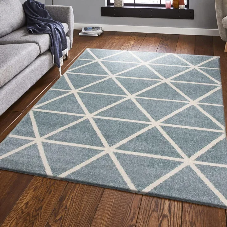 Vimoda Teppich Viva Classic, Wohnzimmer Rauten Motiv, Rechteckig, Höhe: 12 mm, Läufer Wohnzimmer, Schlafzimmer Küche
