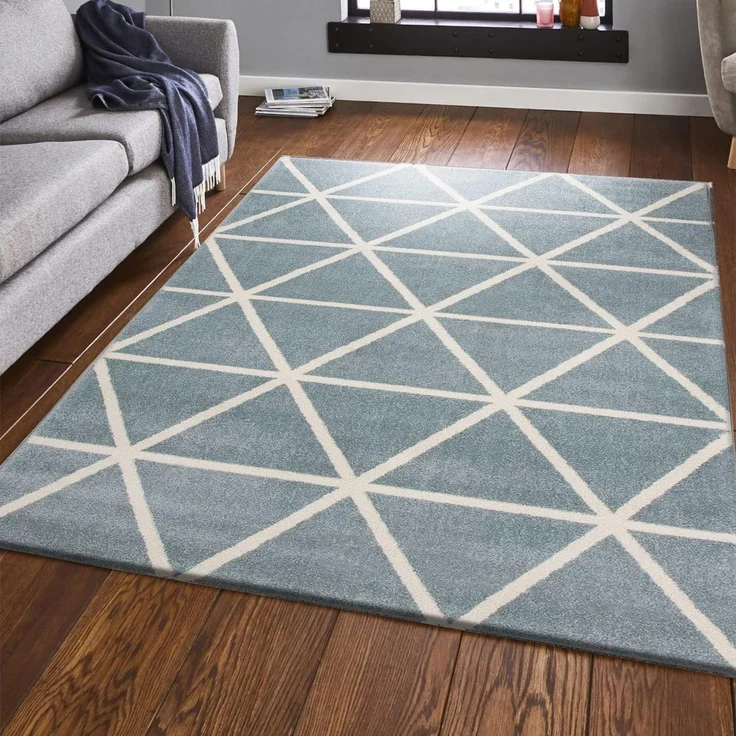 Vimoda Teppich Viva Classic, Wohnzimmer Rauten Motiv, Rechteckig, Höhe: 12 mm, Läufer Wohnzimmer, Schlafzimmer Küche