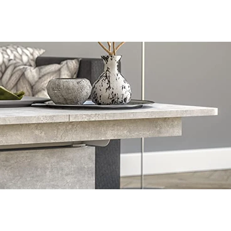 designimpex Couchtisch Dc-1, Hellgrau, ausziehbar und höhenverstellbar, 126-168 cm x 58-75 cm, Rechteckig – Bild 4