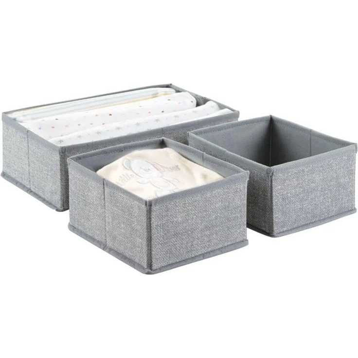Aufbewahrungsbox Stoffkisten Organizer mDesign 6er Set 2 Größen grau – Bild 7