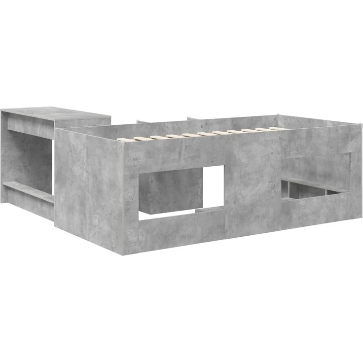 vidaXL Hochbett mit Schreibtisch für Kinder 2 stk. Betongrau 3423473 – Bild 5