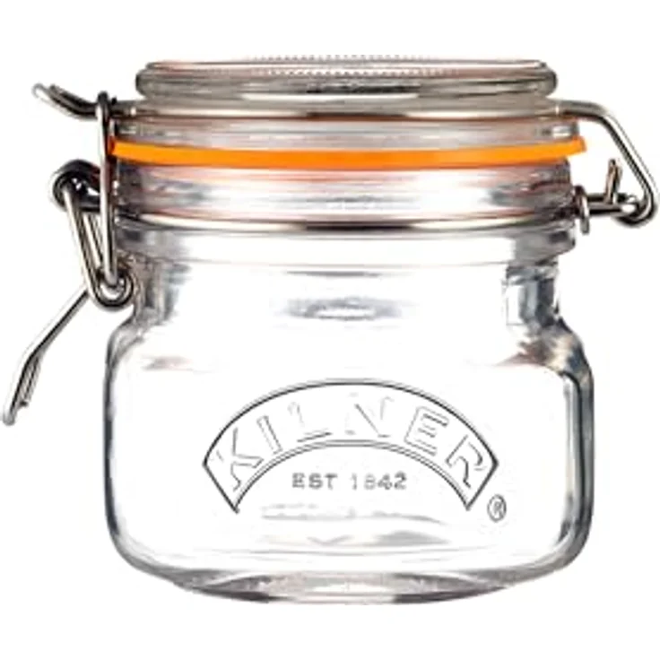 Kilner Einmachglas mit Bügelverschluss 250 ml quadratisch, Luftdichtes Vorratsglas mit Edelstahlbügel und Dichtung, Perfekt zum Einmachen, Konservieren und Lagern, spülmaschinengeeignet – Bild 2