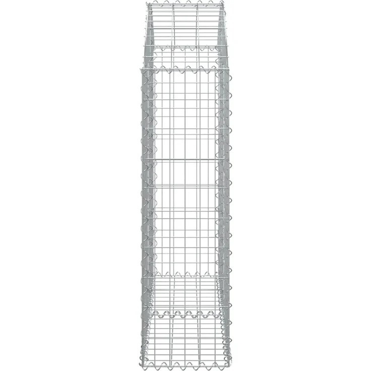 vidaXL Gabione mit Hochbogen 100x30x100/120 cm Verzinktes Eisen 153425 – Bild 4