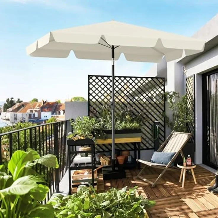 Sekey Rechteckschirm Sonnenschirm Rechteckig Balkon Balkonschirm Knickbar, LxB: 210,00x140,00 cm, UV50+ Sonnenschutz, für Terrasse – Bild 2