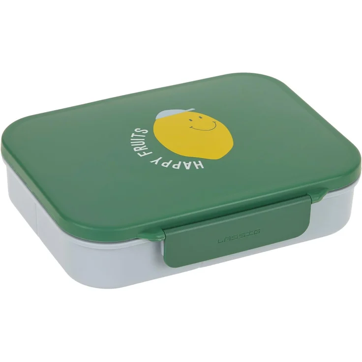 LÄSSIG Kinder Bento Lunchbox Brotdose mit Fächern Happy Fruits Lemon