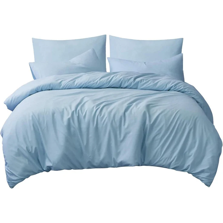 Bettwäsche 200x220 3tlg Blau Mikrofaser Reißverschluss Weich & Bügelfrei – Bild 7